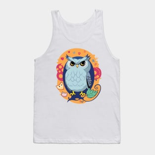 Mr. Owl Blue Tank Top